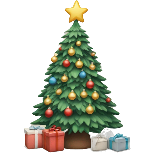 cozy christmas tree with Scandinavian inspired decorations emoji