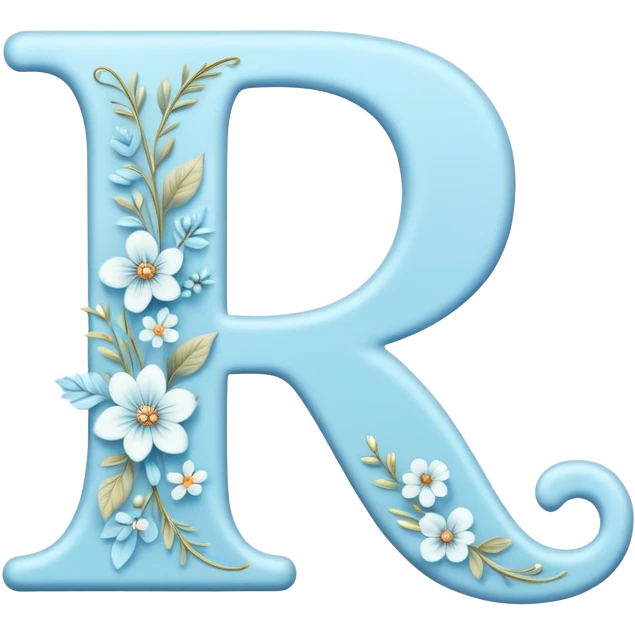 Light-blue romantic alphabet letter emoji