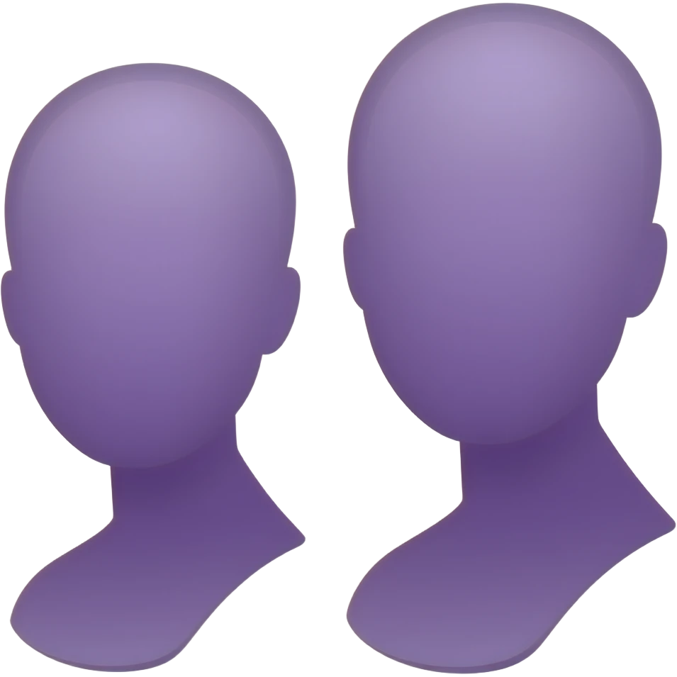simply, violet, two busts in silhouette emoji