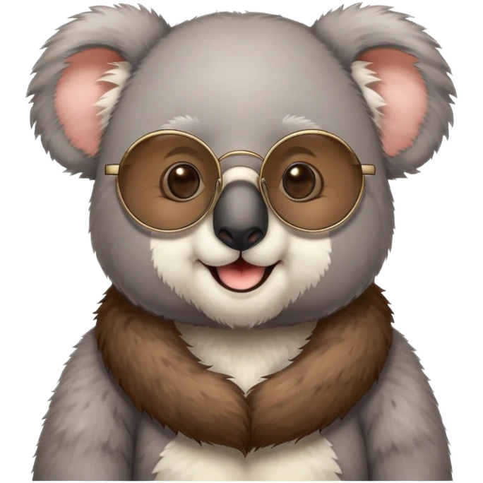 koala with a beard and circular glasses emoji