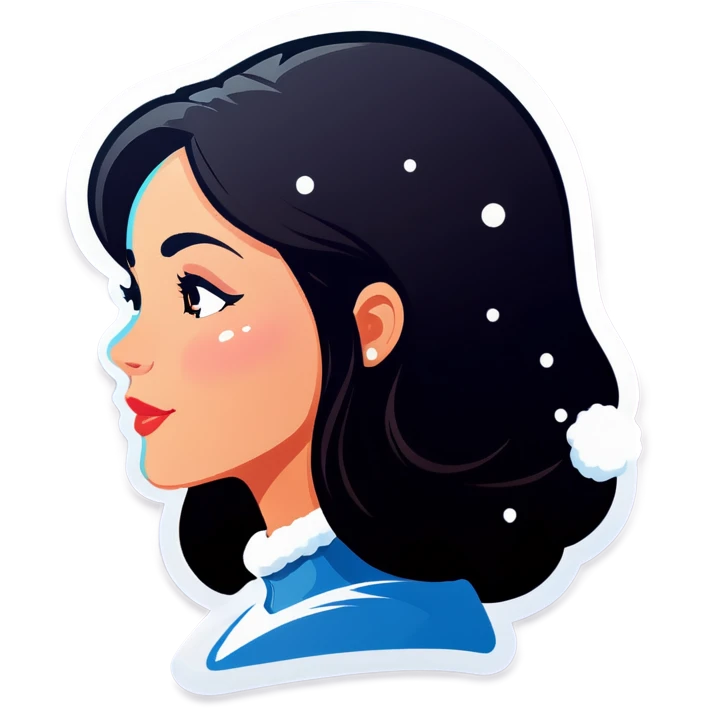 Snow falling on lady head emoji