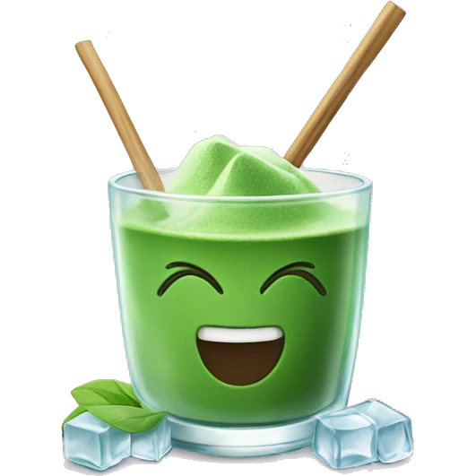 matcha with ice cubes emoji