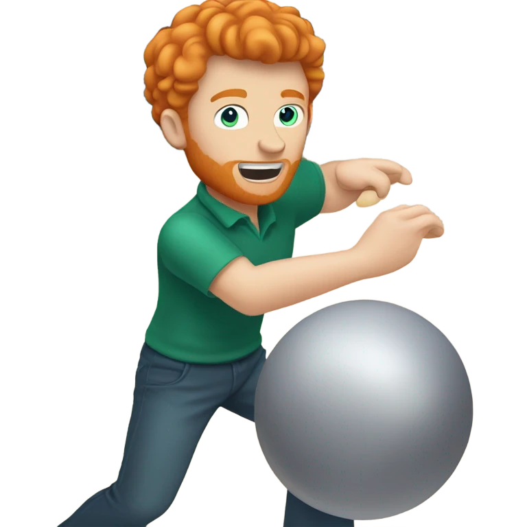 Ginger hair white man throwing bowling ball  emoji