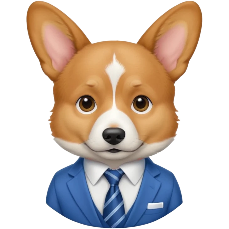 perrita caricatura gorgi gales ejecutivo con ropa celeste emoji