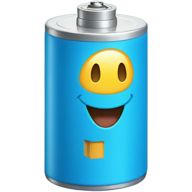 Happy BLUE battery  emoji