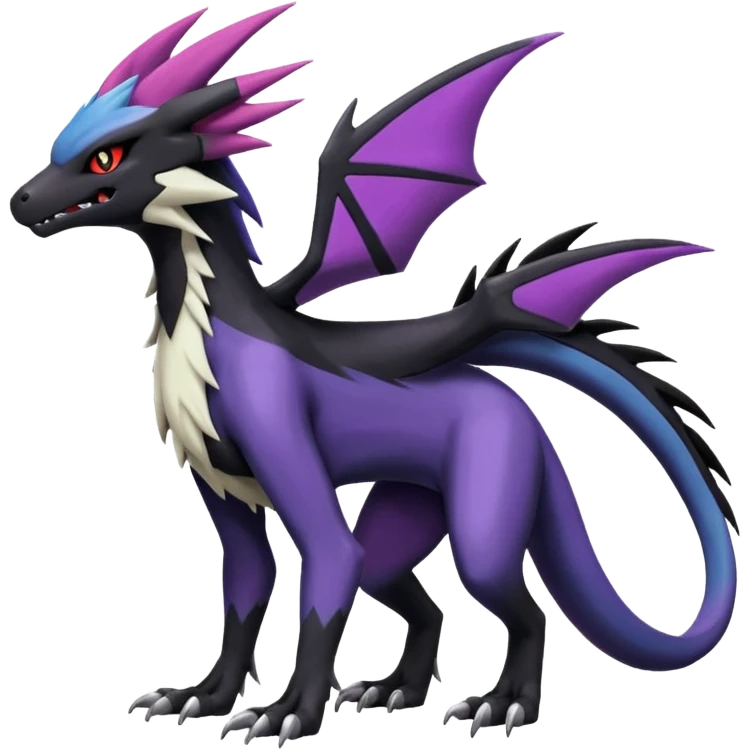 Salandit-Noivern-Mightyena-Silvally-Fakémon-hybrid-creature (full body)  emoji