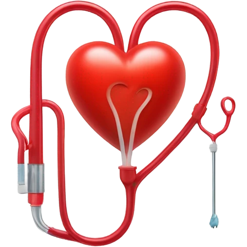 A red heart with the feeding tube emoji