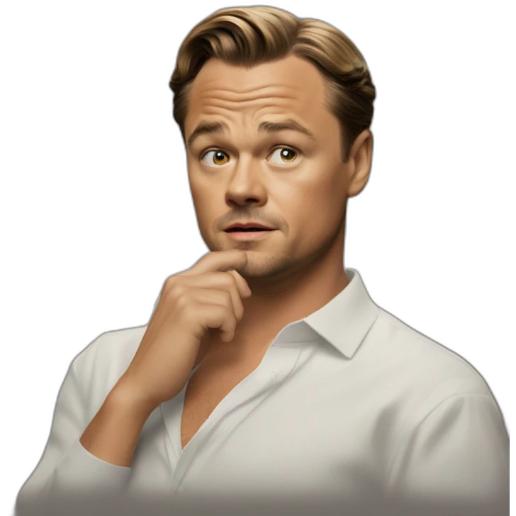 wondering leonardo di caprio from wolf of wall street emoji