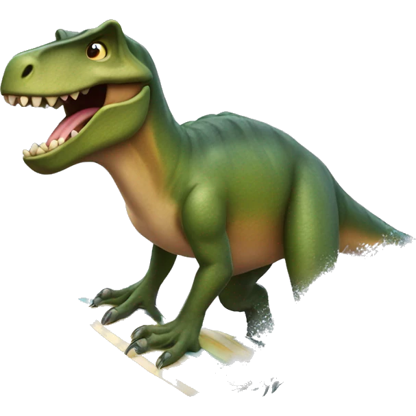 Trex riding a surfboard  emoji