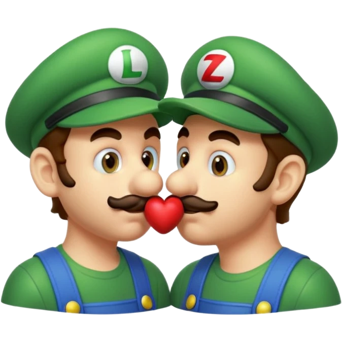 Mario and Luigi kiss emoji