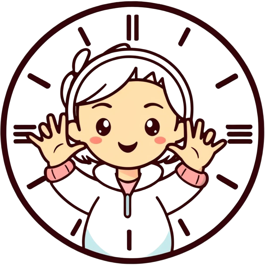 Girl doing the “clock it” with her hands emoji