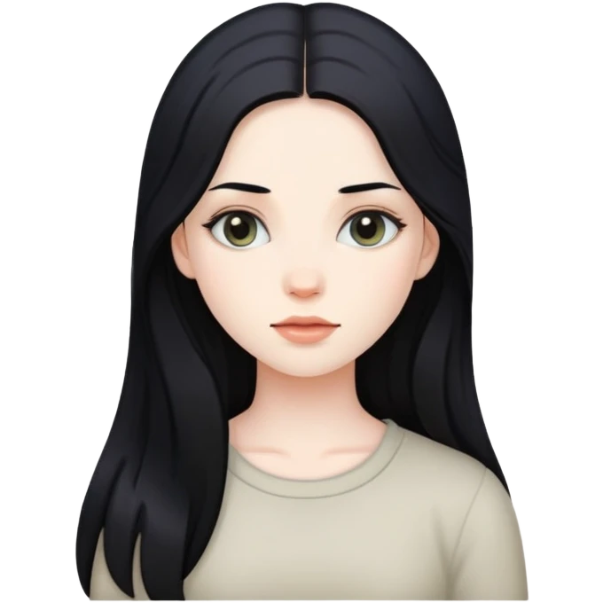 girl with long, soft black hair emoji