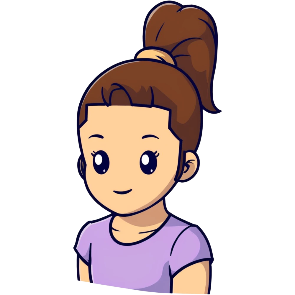 girl with brown hair and ponytail emoji