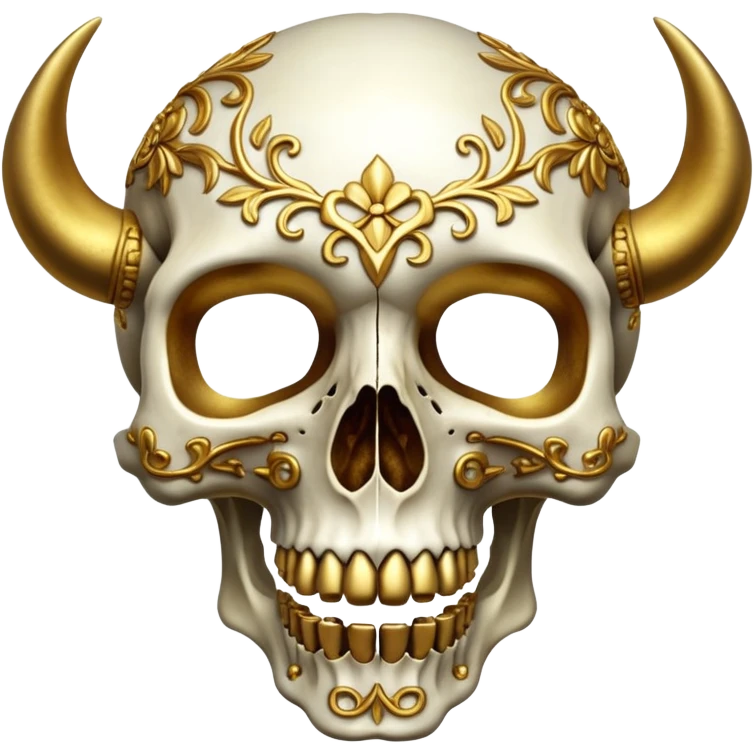 An ornate gilded canine skull  emoji