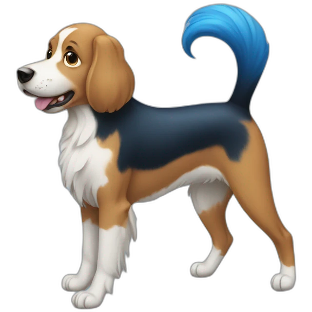 dog with a long blue tail emoji