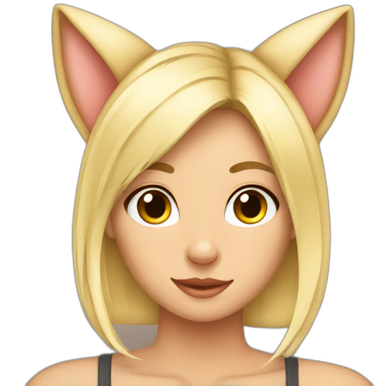 sexy blonde cat ears emoji