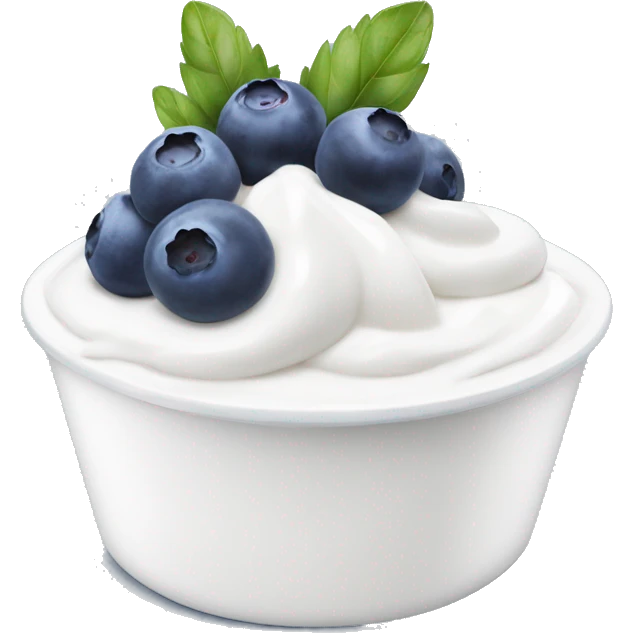 Greek yogurt with blueberries on top emoji