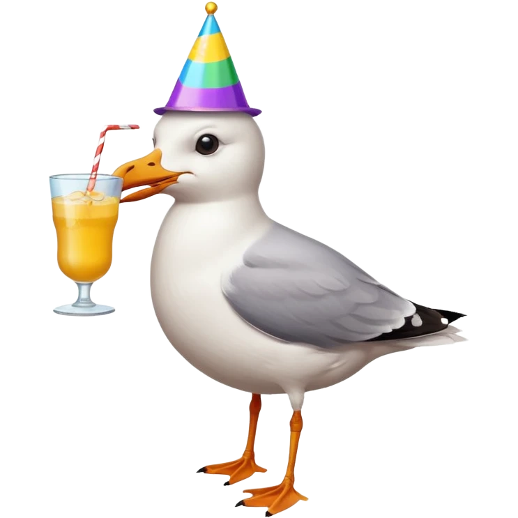 A seagull partying emoji
