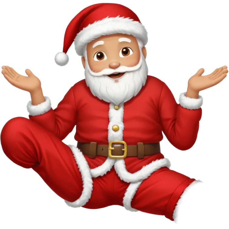 Father Christmas with his feet up and jacket off, resting after completing his deliveries  emoji