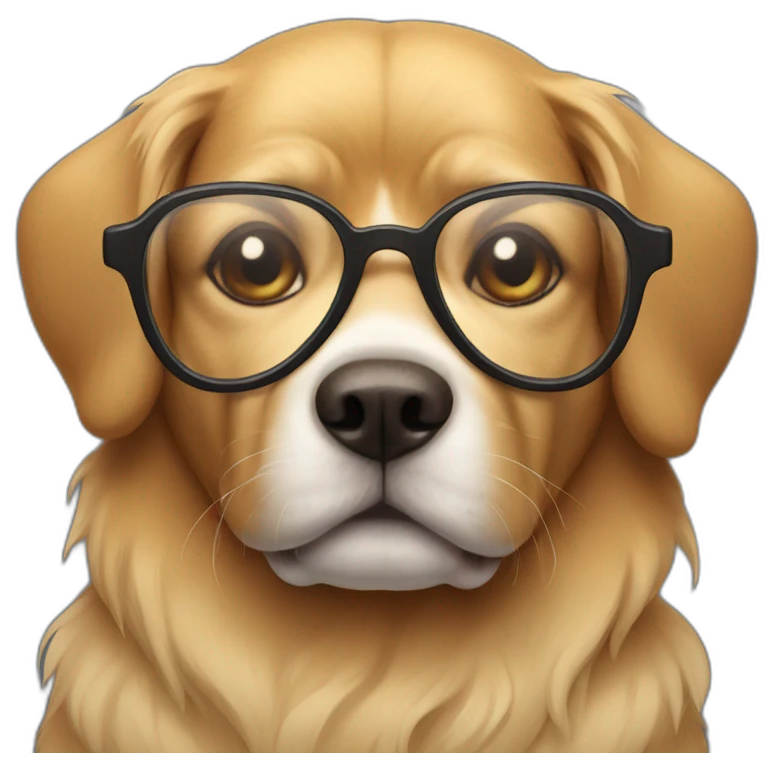 Dog with glasses emoji