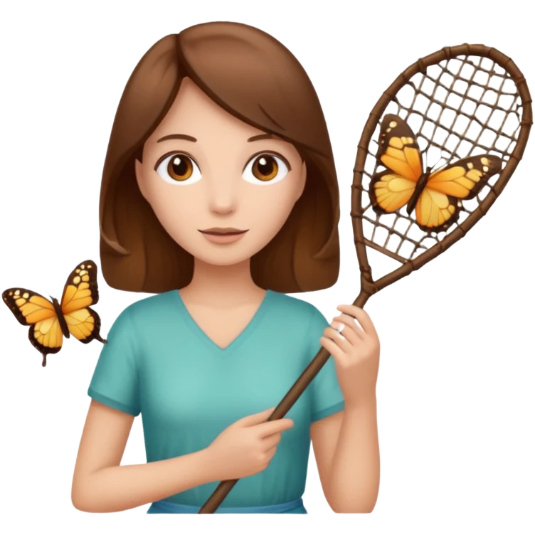 woman holding butterfly net emoji