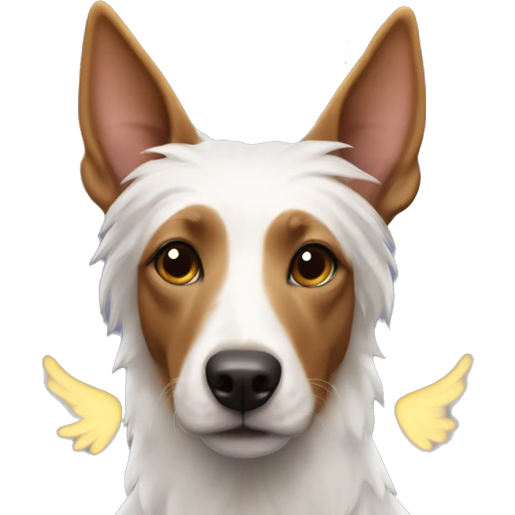kelpie dog with angel halo emoji