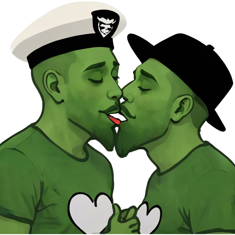 dudes kissing emoji