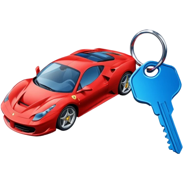 red Ferrari key with a blue background emoji