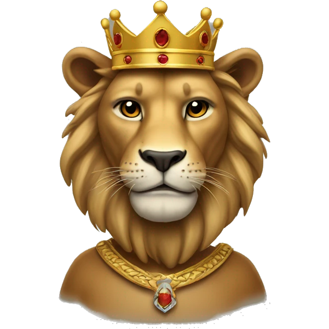 Leão com coroa de rei emoji