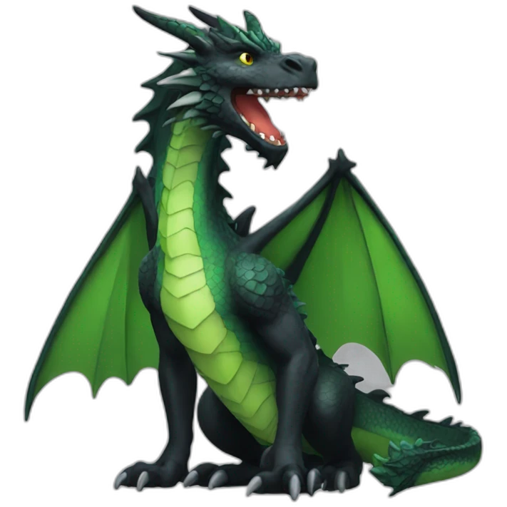 Black and green dragon emoji