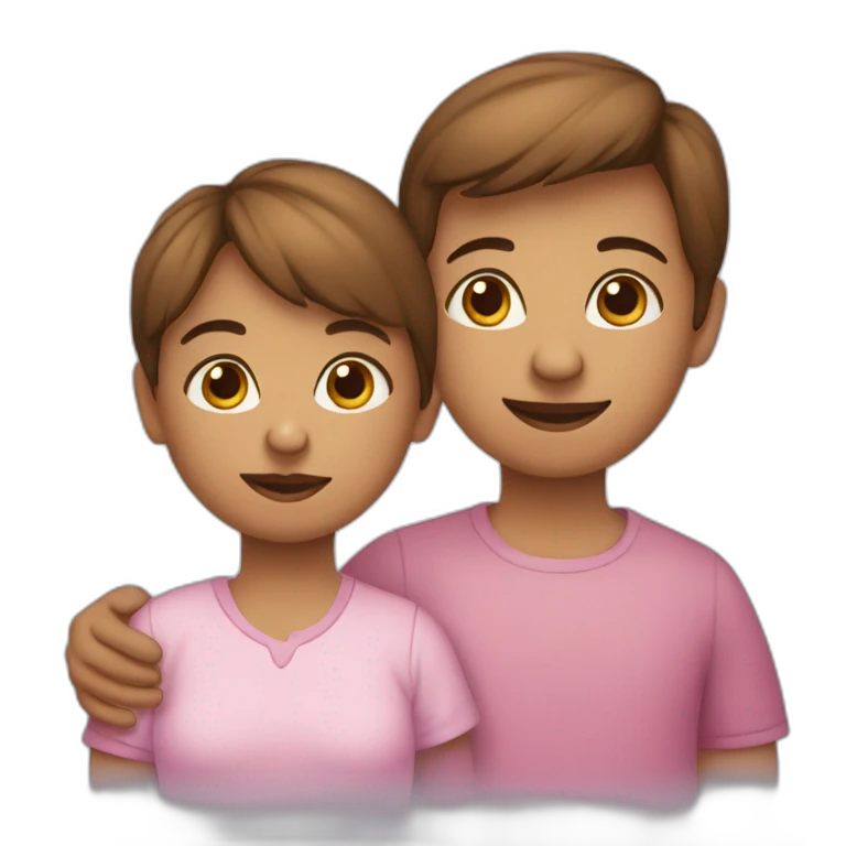 Deux personnes qui font un bébé emoji