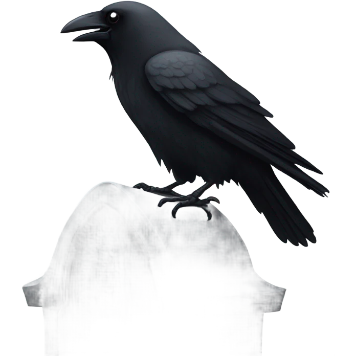 crow sitting on grave emoji