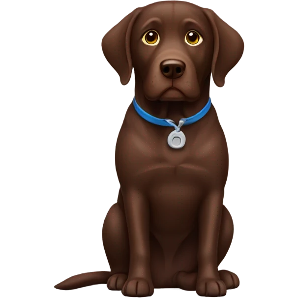 Chocolate lab, weight lifting emoji
