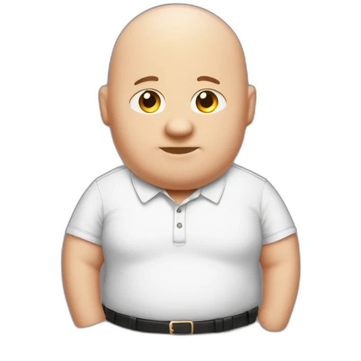 Chubby white bald red polo emoji