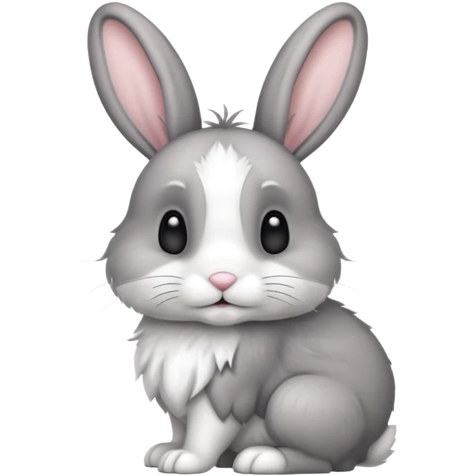 side view of bunny rabbit with fluffy tail and drooping ears emoji