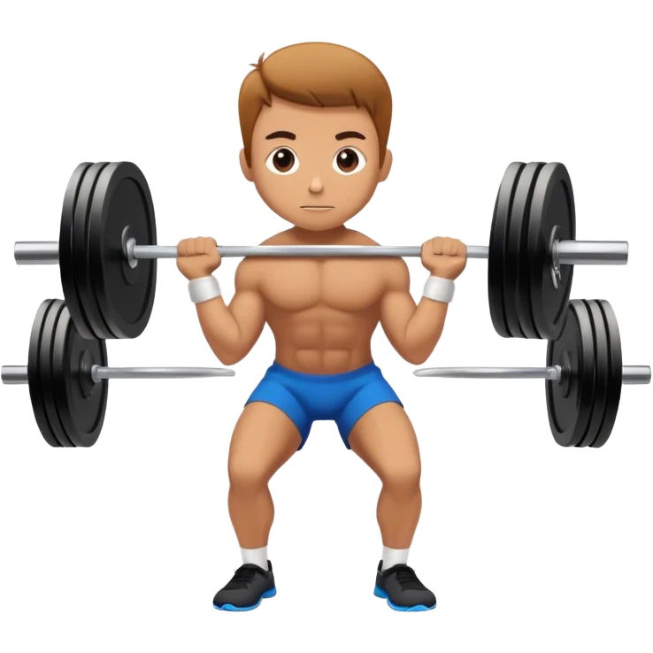 person doing a deadlift exercise, lifting a barbell from the ground emoji