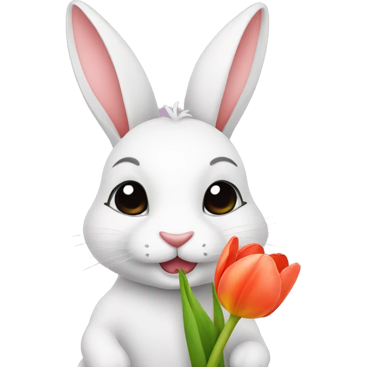 Rabbit with a tulip emoji