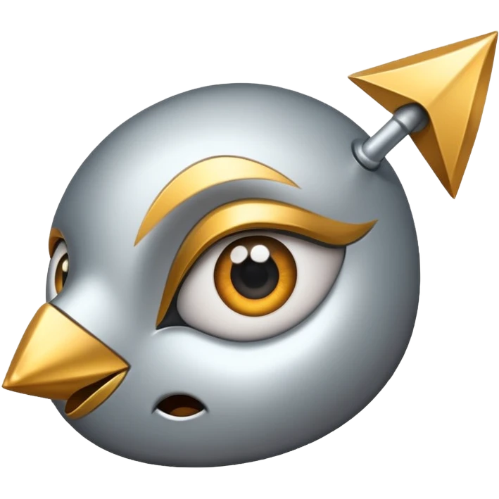 a curved arrow with expressive eyes emoji