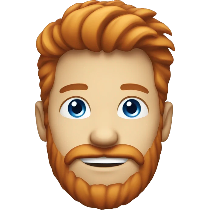 smiling male emoji with red beard and blue eyes emoji