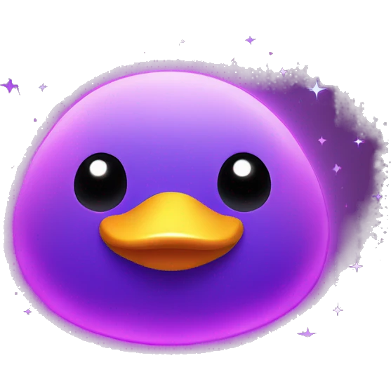 Kawaii neon star glitter duck emoji    emoji