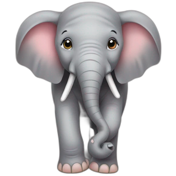 Elephant with blush emoji