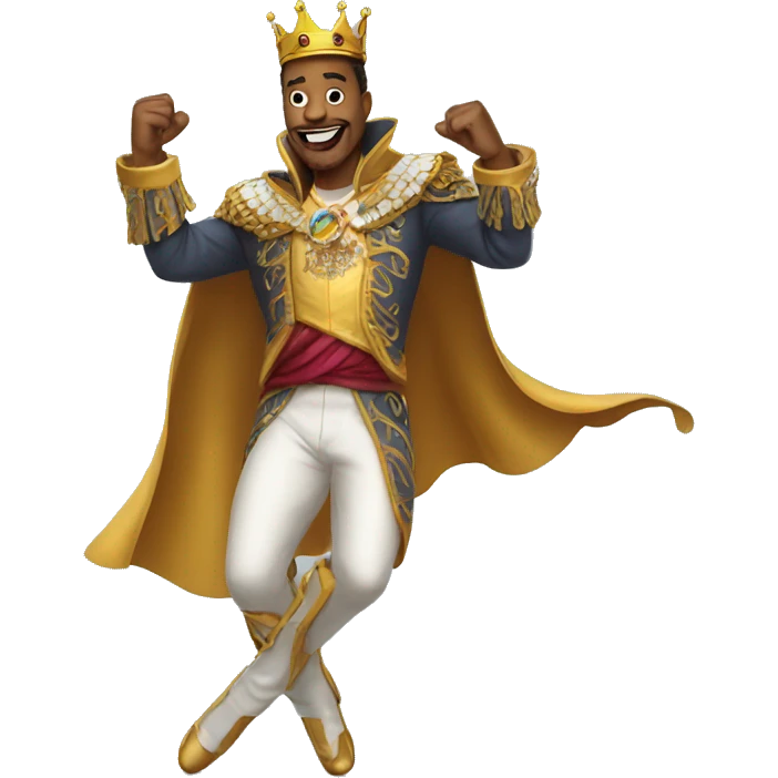 the king in his best clothes dances emoji