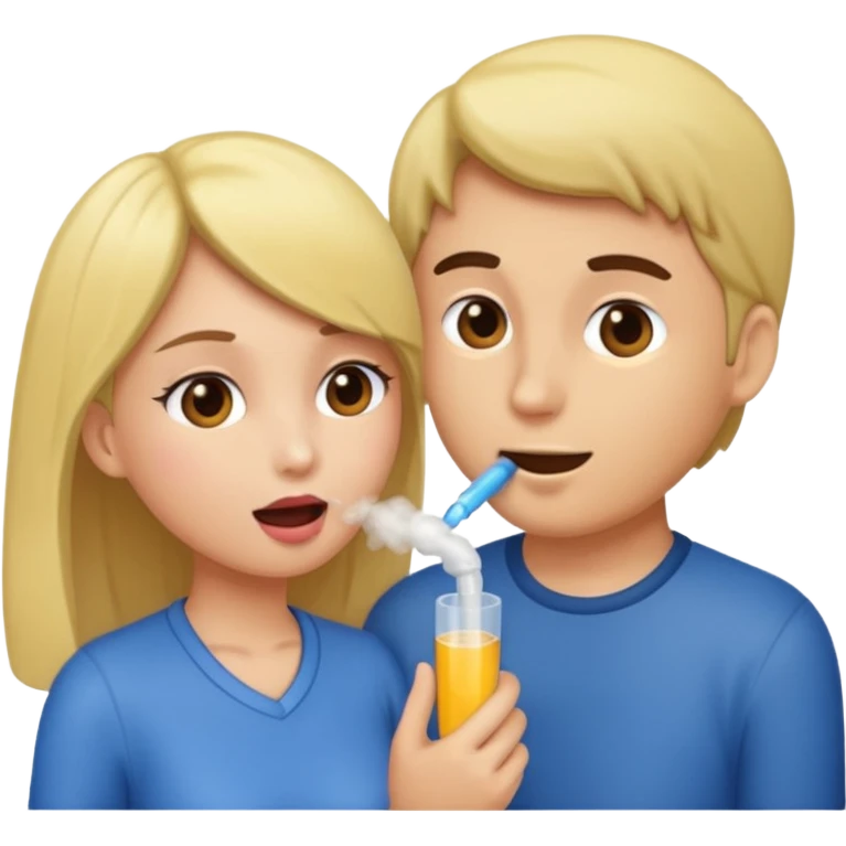Girl giving a blowjob to a guy emoji