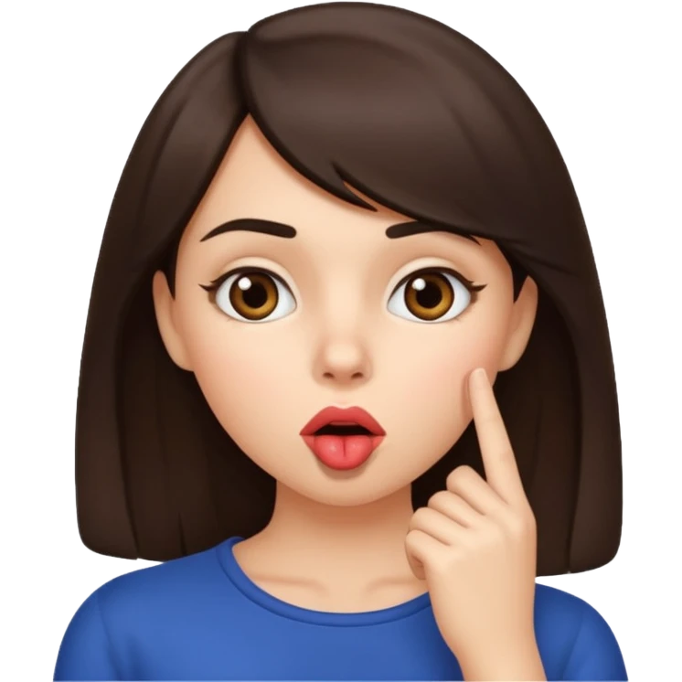 shhh wow brunette girl emoji
