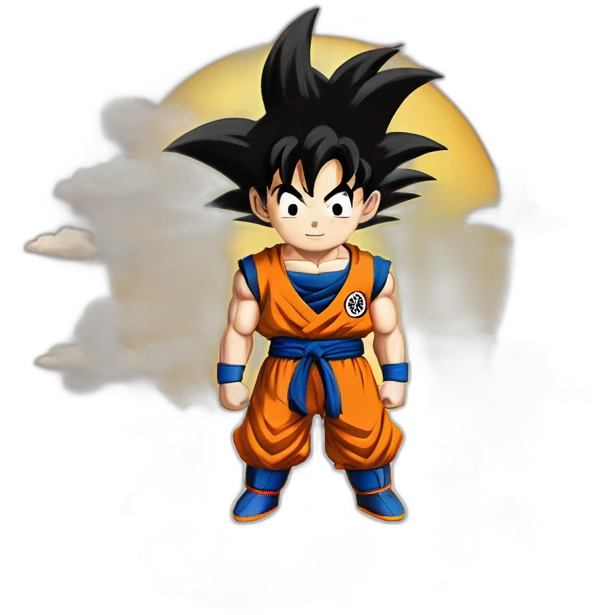 Son goku sur petit nuage qui vole emoji