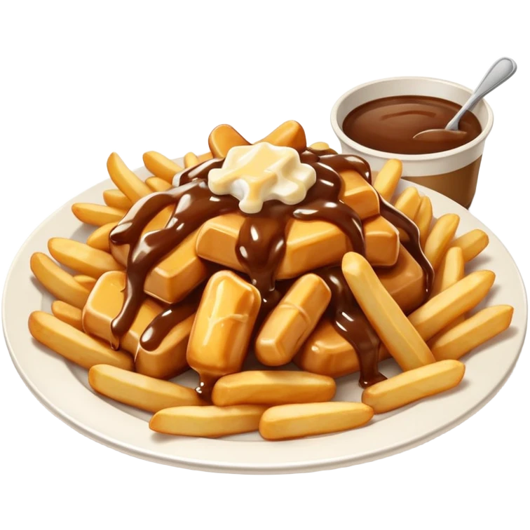 poutine in a white plate emoji