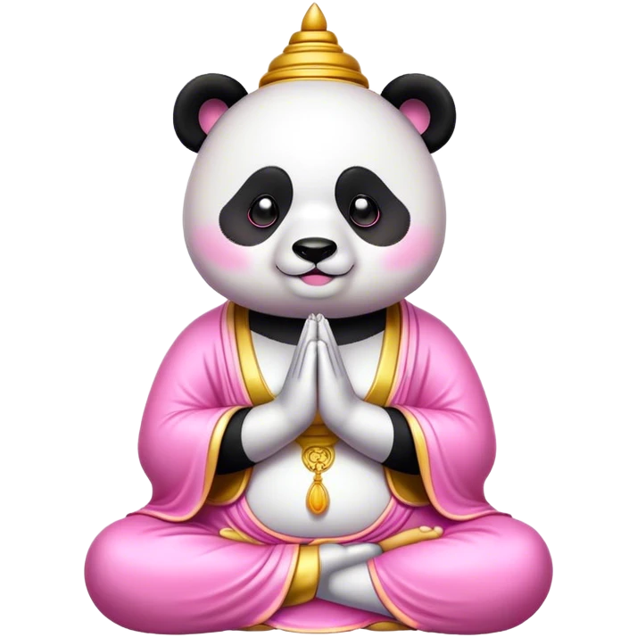 Panda prayer Buddha pink gold emoji
