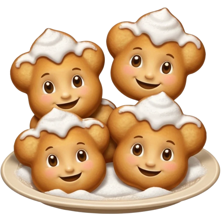 beignets with faces emoji