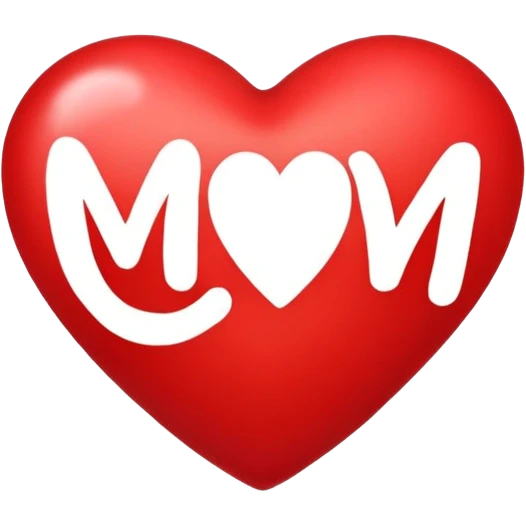 heart with Mom written on ￼ emoji