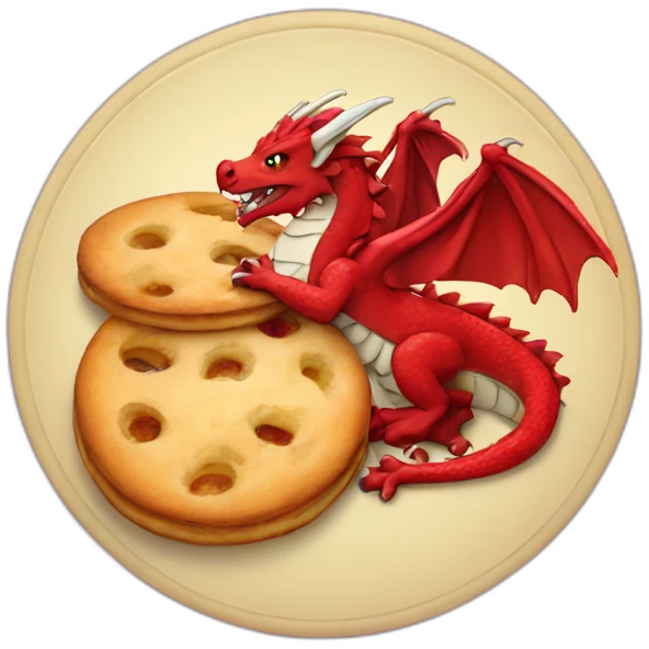 welsh dragon eating welsh cakes emoji